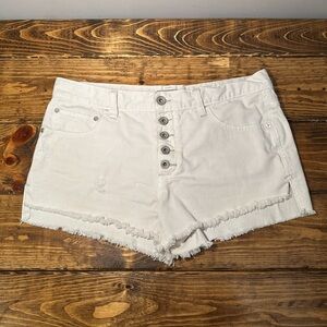 Free People Button Fly White Shorts in Size W28